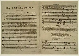 Самый ранний из сохранившихся нотных листов «The Star-Spangled Banner», 1814 год