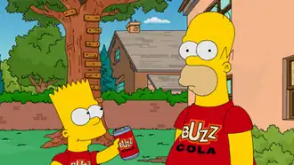 Гомер и Барт рекламируют спонсора