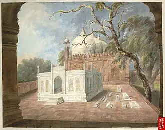 Гробница и окружающий мраморный корпус Гази уд-Дина Хана, 1814 год