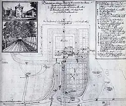 План местности Тетинга. Ок. 1686. Офорт