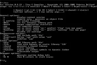 Скриншот программы Tiny C Compiler