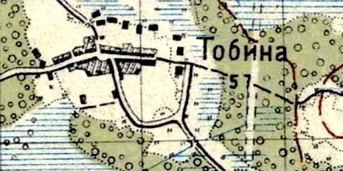 План деревни Тобино. 1941 год
