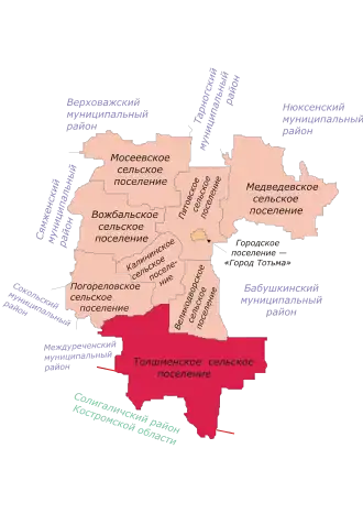 Муниципальное образование «Толшменское» на карте