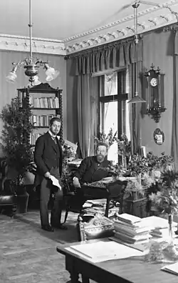 Тор Бонниер и Карл Отто празднуют 75-летие Albert Bonniers Förlag, 1912.