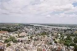 Top view of the city and Kaveri river