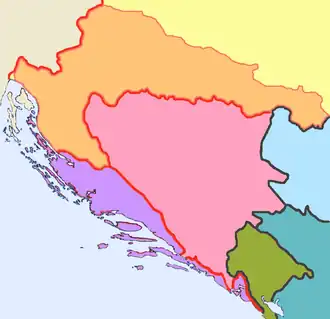 Далмация выделена фиолетовым