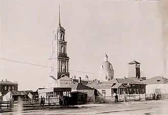 Troitskaya church in Tuma, retro
