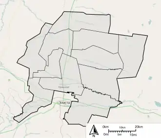 Целинный район на карте