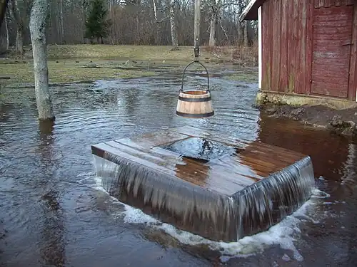 «Кипящий» колодец во время половодья, 2009 год