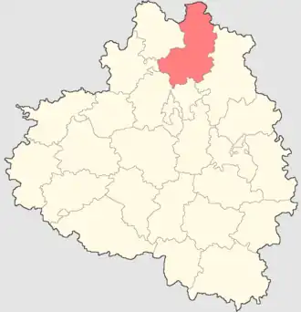 Ясногорский район на карте