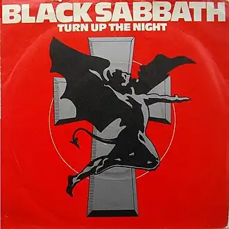 Обложка сингла Black Sabbath «Turn Up the Night» (1981)