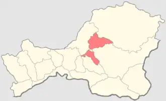 Кызылский кожуун на карте