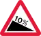 Steep hill downwards (10 %)