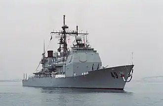 Крейсер USS Vincennes (CG-49) в Сан-Диего, октябрь 1988 г.