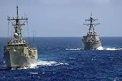 HMAS Canberra и эсминец УРО типа «Арли Бёрк» USS Fitzgerald