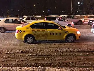 Такси Škoda Octavia сервиса Uber, Москва
