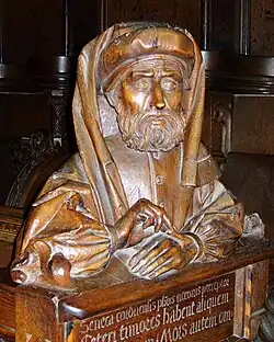 Ульмский собор. Сенека. Бюст на скамьях хоров. Йорг Сирлин Старший. Дерево. 1469—1474