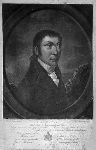 Ульрих Яспер Зеетцен. Меццо-тинто Ф. К. Бирвайлера по оригиналу Э. К. Дункера