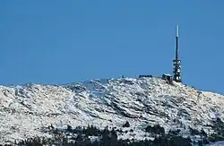 Телевизионная башня на вершине Ульрикен зимой
