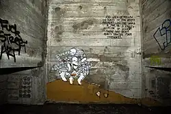 Рисунки уличных художников на одной из недостроенных станций Ай-эн-ди