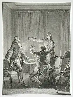 Ссора. Иллюстрация издания полного собрания сочинений Руссо. 1774–1783. Офорт