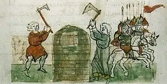 Киевляне освобождают Всеслава из заключения (Радзивилловская летопись)