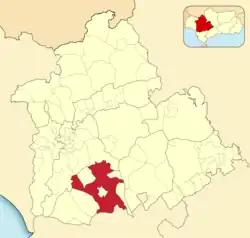 Расположение муниципалитета Утрера на карте провинции