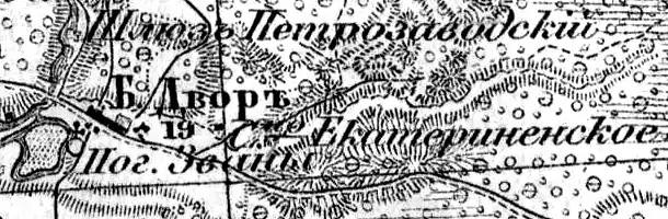 Деревня Великий Двор на карте 1913 года