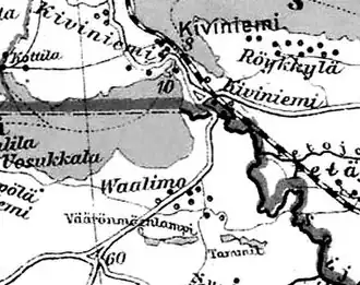 Деревня Ваалимо на финской карте 1923 года