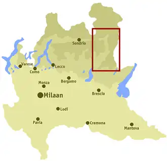 Расположение долины в Ломбардии