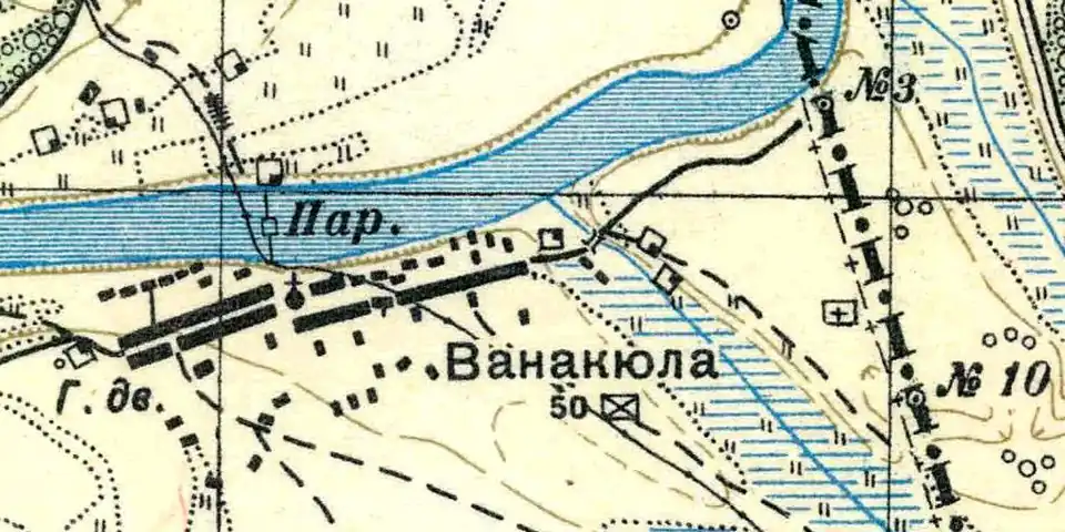 План деревни Ванакюля. 1938 год
