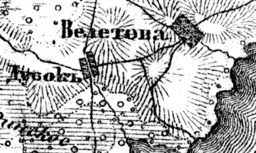 Деревня Дубок на карте 1919 года