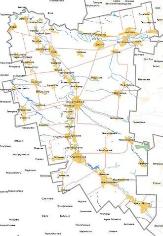 Карта бывшего Великоновосёлковского района