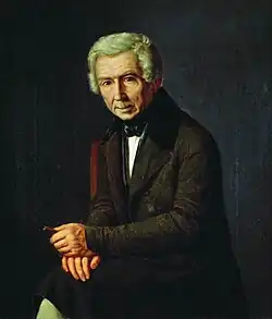 Портрет А. Г. Венецианова, между 1842 и 1847, Государственная Третьяковская галерея. По другим данным, портрет написан Ф. М. Славянским.