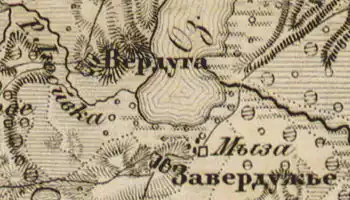 Деревня Завердужье на карте 1863 года