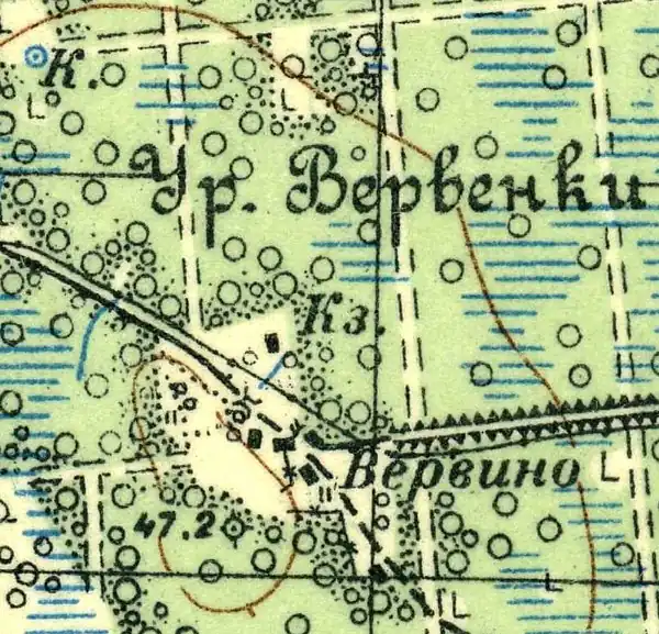 Хутор Вервино на карте 1937 года