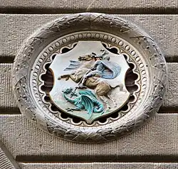 Неофициальный герб Генуэзской республики. Тондо фасада здания почты, Флоренция