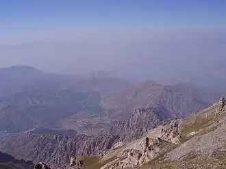 Вид Чарвакского водохранилища с вершины Большого Чимгана