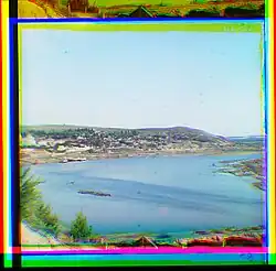 Вид на Старую Уфу из сада на Случевской горе. Фотография С. М. Прокудина-Горского. 1910