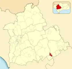 Расположение муниципалитета Вильянуэва-де-Сан-Хуан на карте провинции