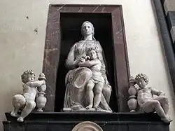 Скульптуры надгробия Карло де Медичи. 1564. Мрамор. Сакристия собора в Прато