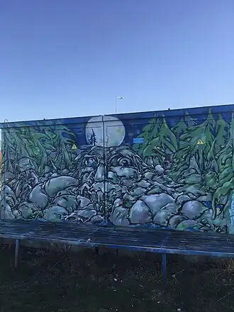 Граффити с изображением Випунена в городе Петрозаводске