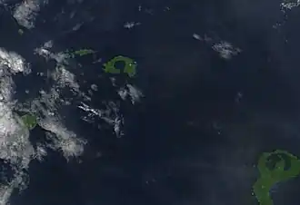 Острова Виту (в правой части снимка) из космоса.