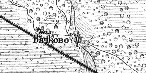 Деревня Вячково на карте 1915 года