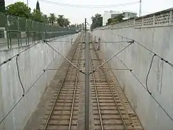 Спуск в трамвайный тоннель