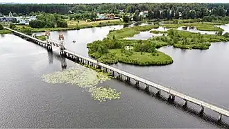 Мост через Иж в месте впадения в Ижевский пруд районе Воложки