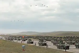 Парад российских и китайских войск во время учений «Восток-2018»