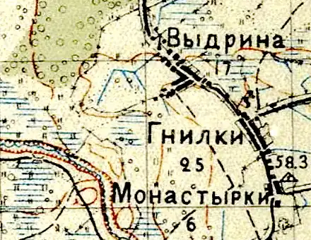 План деревни Гнилки. 1941 год