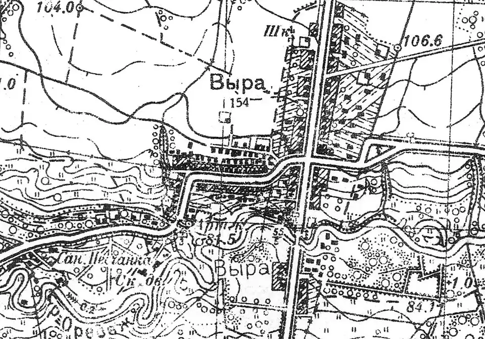 План деревни Выра. 1939 год