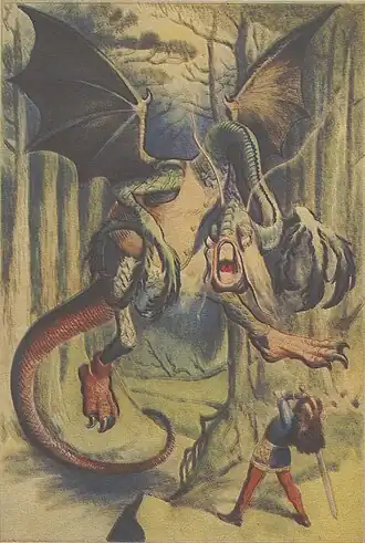 Бой с Бармаглотом. Рисунок Дж. Тенниела